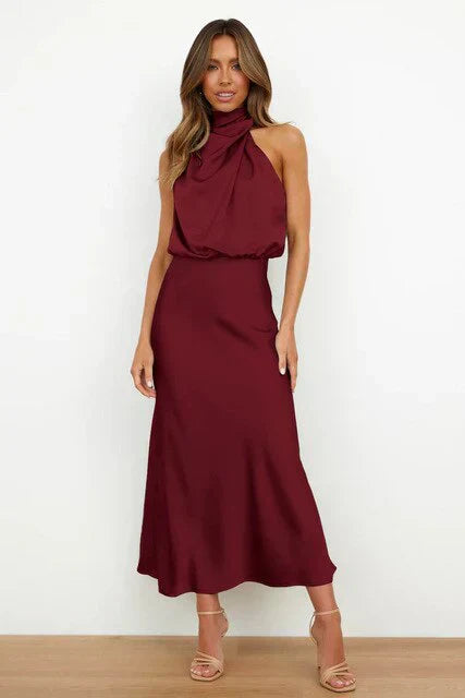 Felicitas® | Vestido gola alta sem mangas