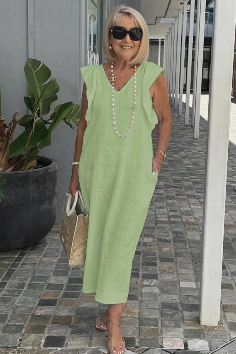 Sophie™ – Vestido de Linho e Algodão
