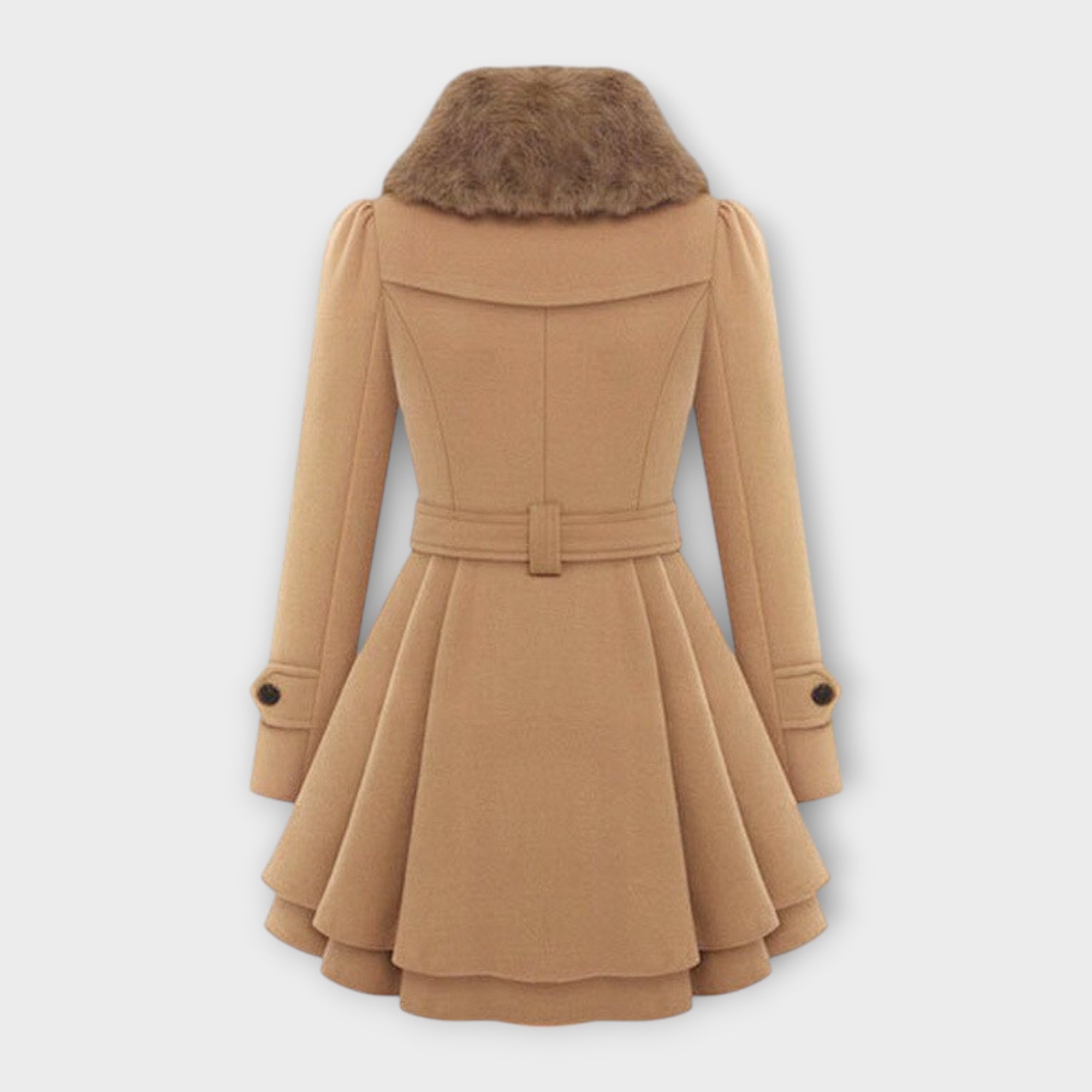 Ema - Casaco Elegante com Gola de Pele